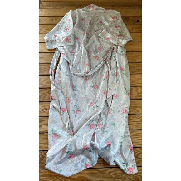 Vintage Christian Dior Floral Silk Robe Size Small Women’s White - Picture 2 of 7